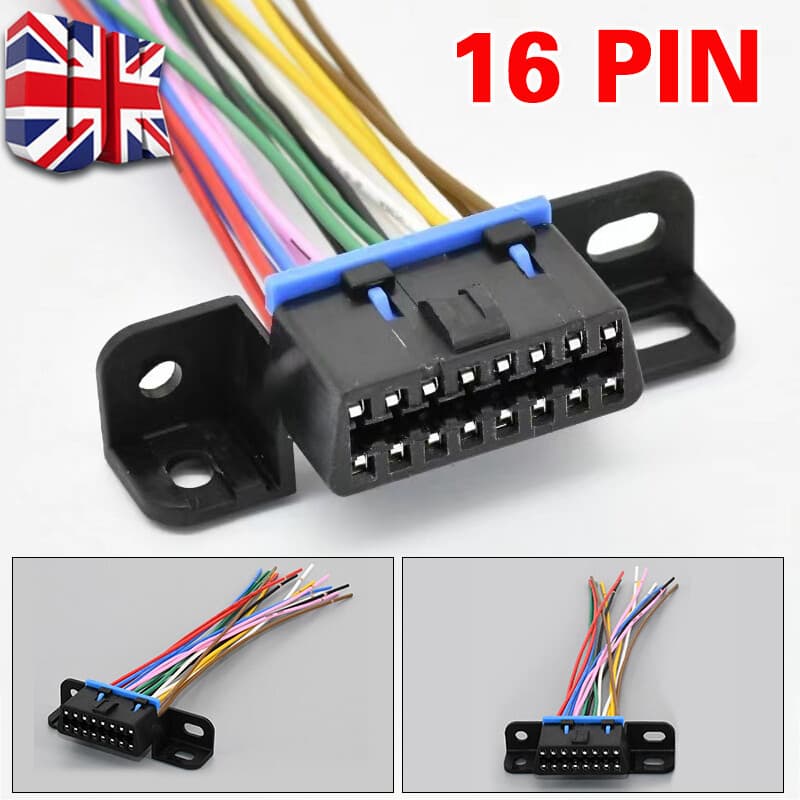 OBD2 under dash mount socket plug connector 16 pin female open