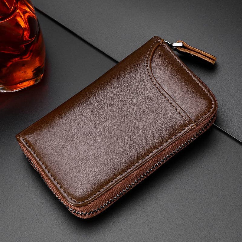 Leather key case multifunctional car zipper