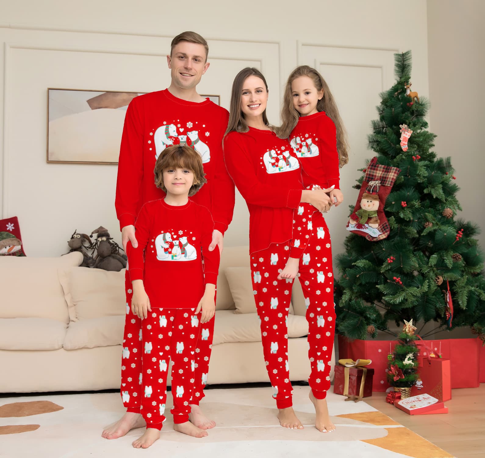 Christmas family pajamas matching sets sleepwear Parent-Child pjs