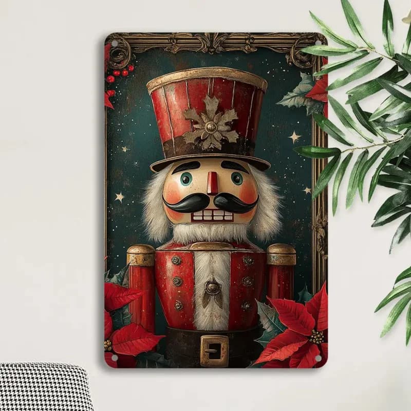 2D flat aluminum tin metal signs home vintage nutcracker retro