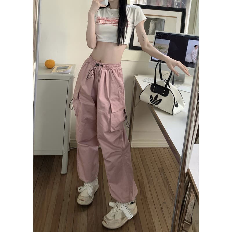 American- vintage work pants, summer versatile Straight-leg, drapey