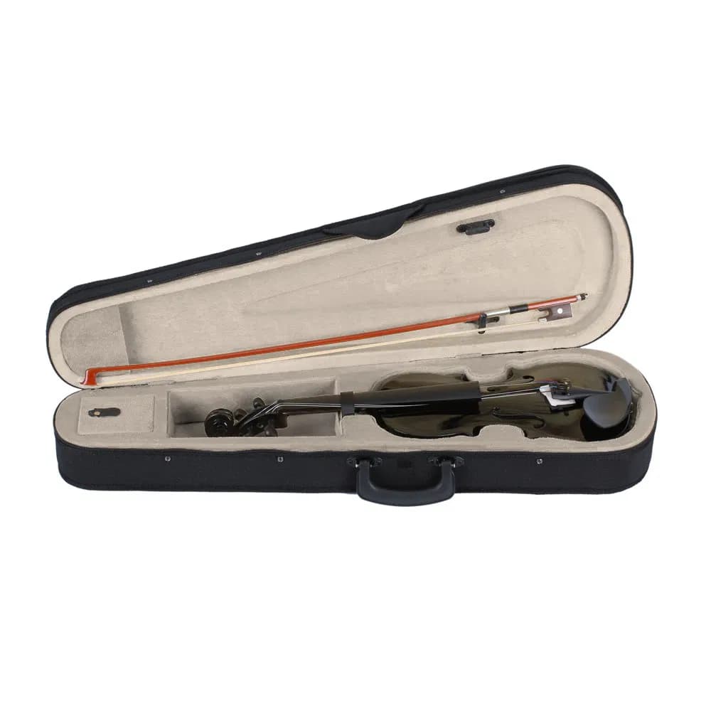 3/4 acoustic violin case bow rosin black