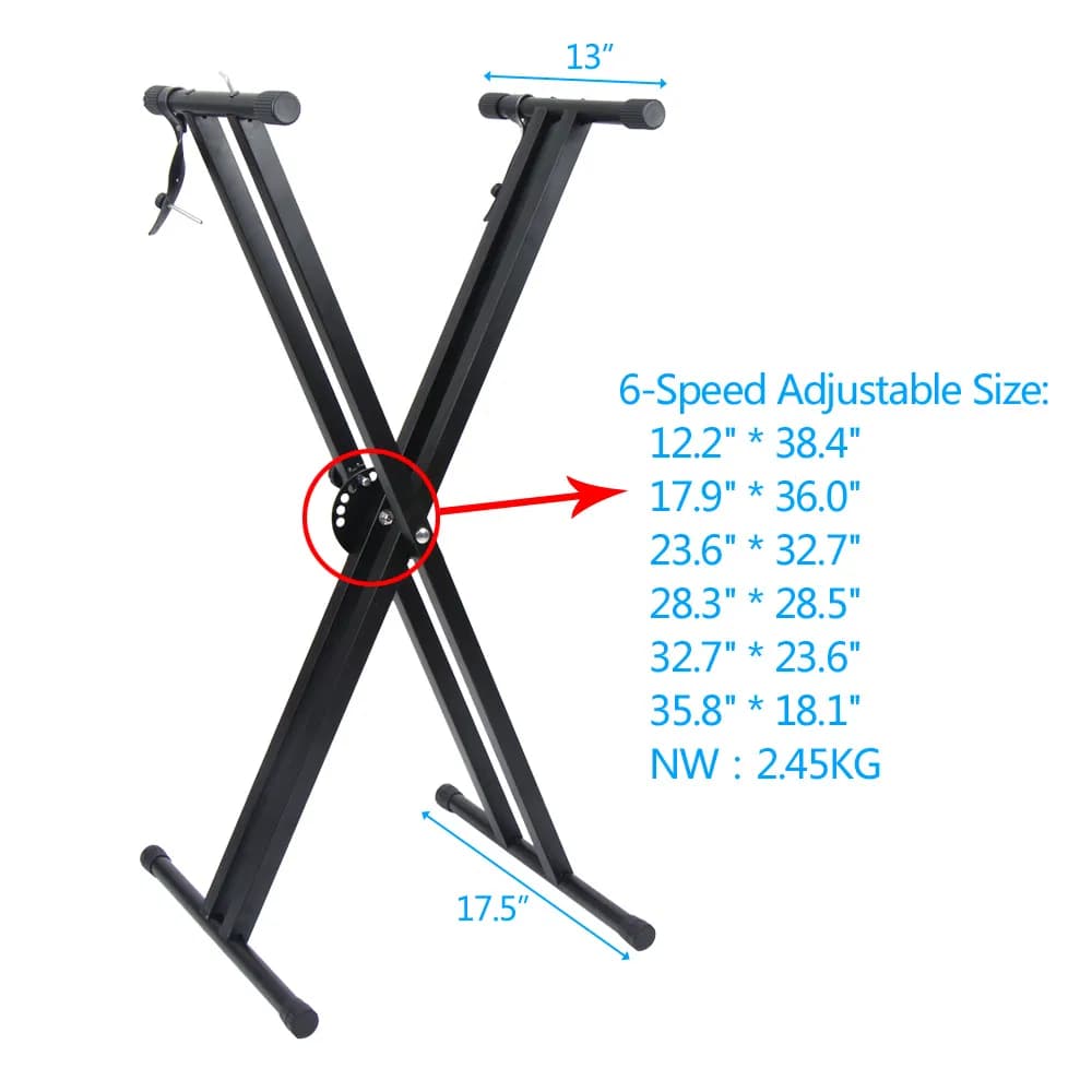 Replace 57435105 Dual-tube X-Shape keyboard stand black