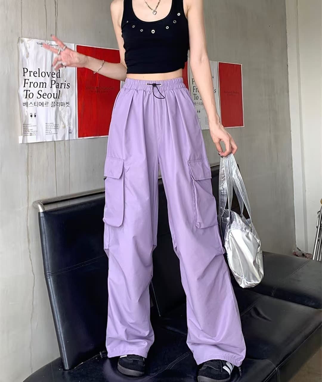 American- vintage work pants, summer versatile Straight-leg, drapey