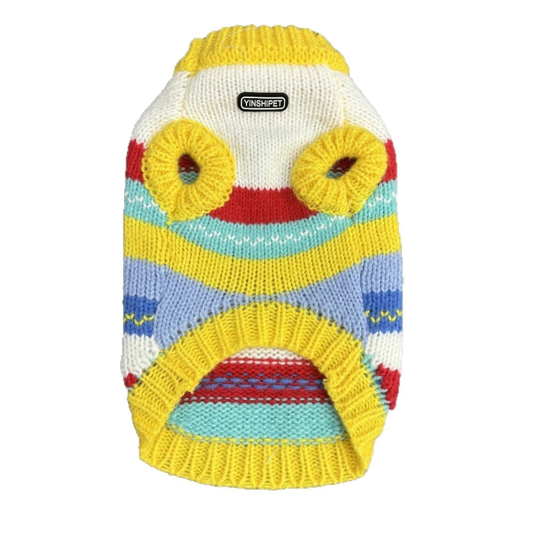 Warm sweater striped vest pet clothing