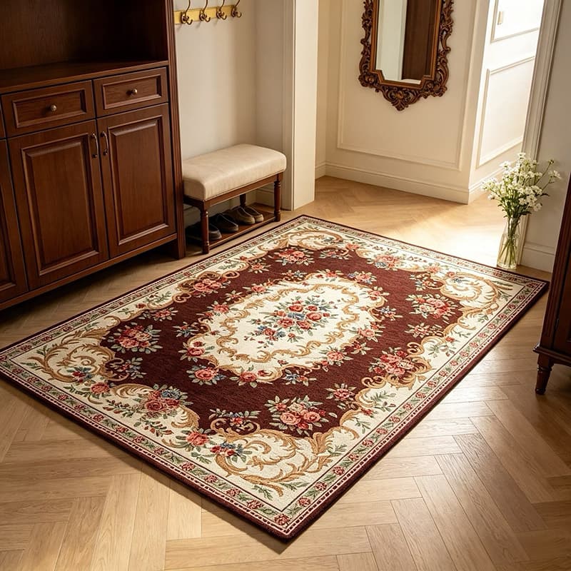 1pc classic home European vintage floral pattern carpet
