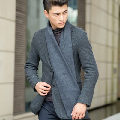 Men's scarf Korean American tide wintersilk brushed silk color warm