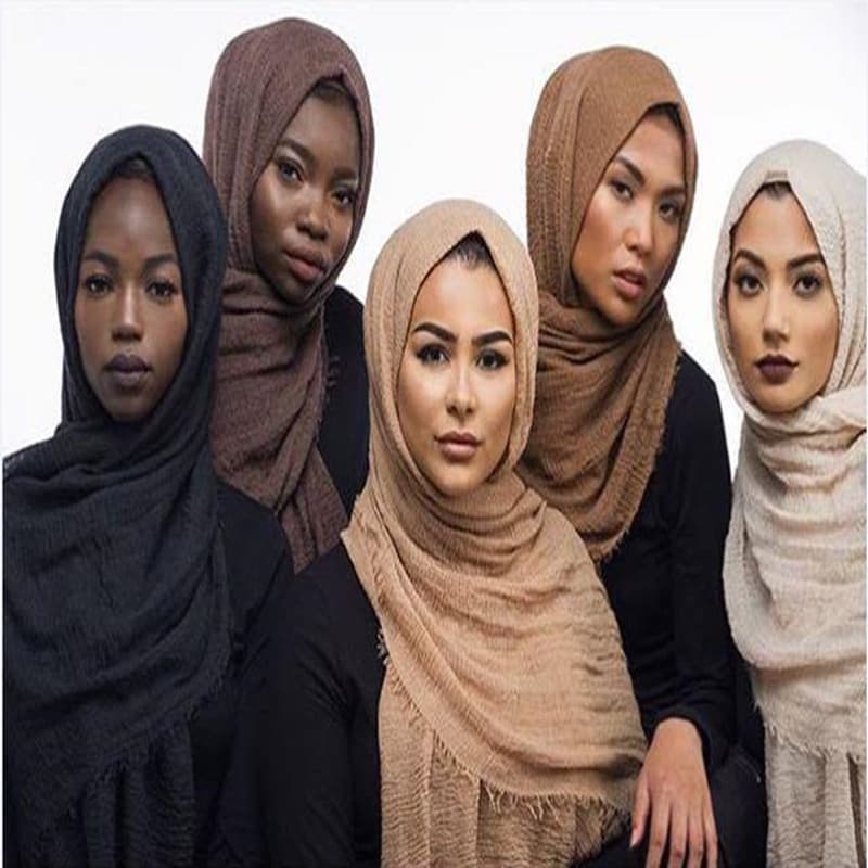 Bubble plain Scarf / cotton fringes women soft solid hijab muffler
