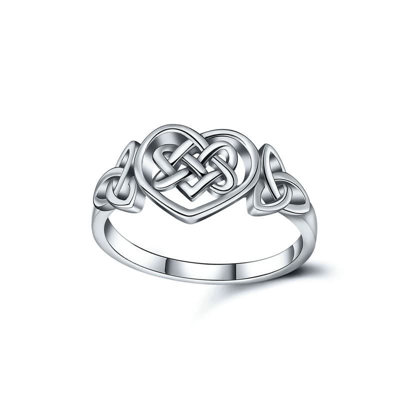 Bague cœur nœud celtique