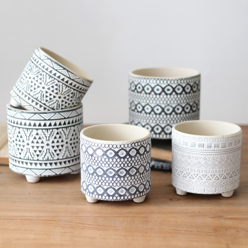 Cache-pot en céramique texturée