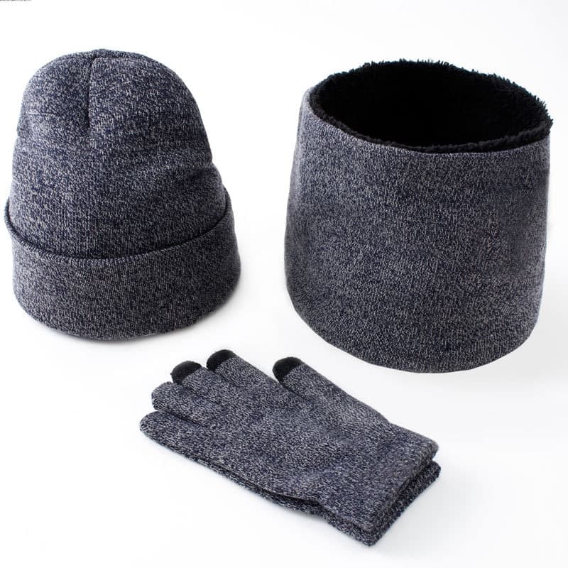 Winter men's hats, scarves, gloves, suits, knitting and velvet kits,