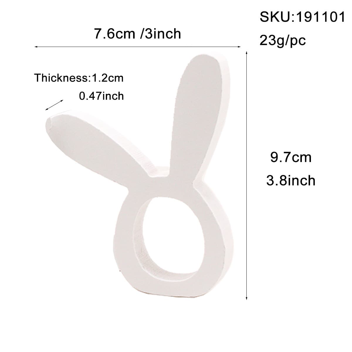 Ronds de serviette lapin en bois