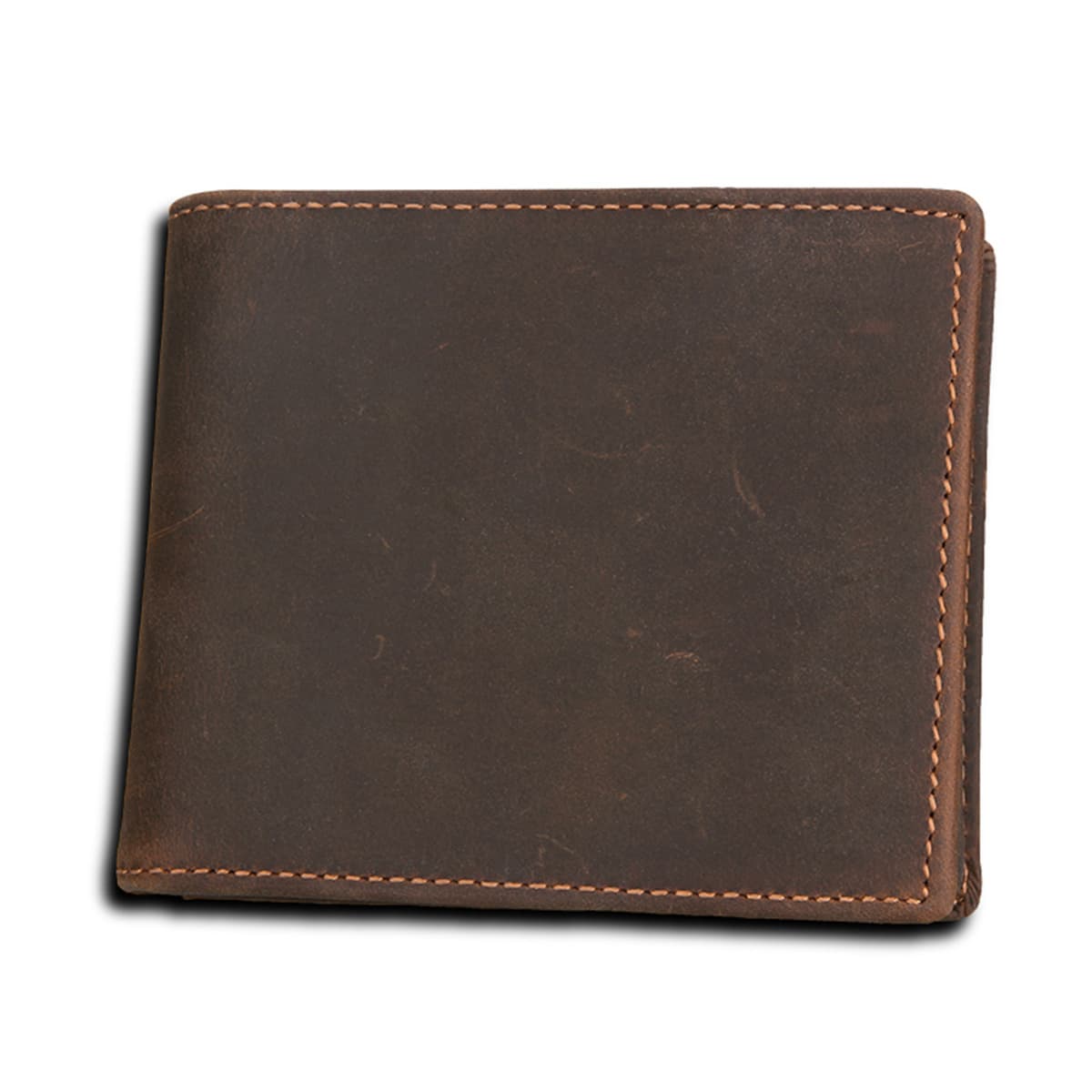 Portefeuille court en cuir ciré