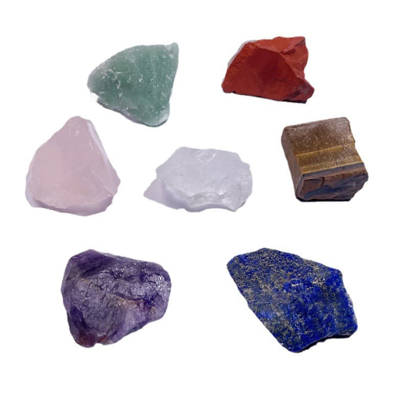Seven chakra natural crystal rough stone ornament color healing yoga