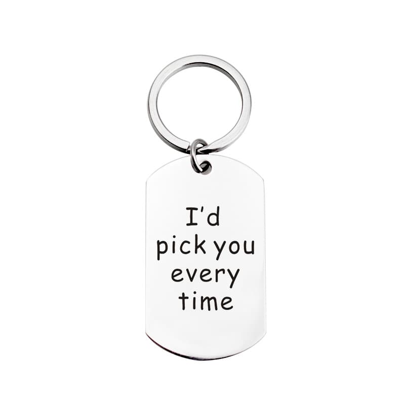 Metal Titanium Steel Keychain Stainless English Holiday Gift