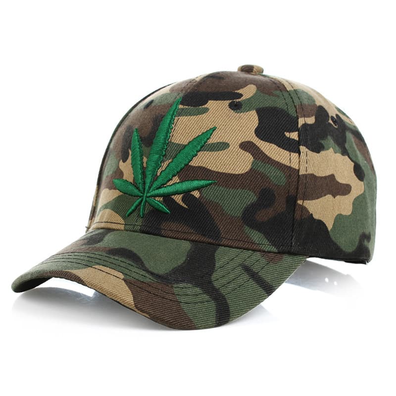 Simple Green Maple Leaf Hemp Caps Men And Women Baseball Shopping