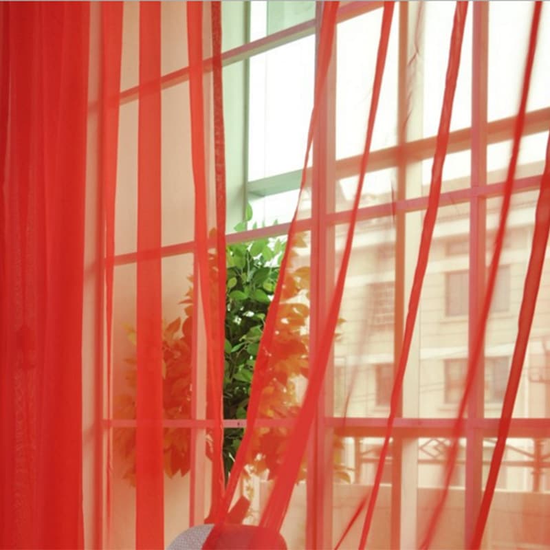 Curtains solid tulle modern for living room transparent window sheer