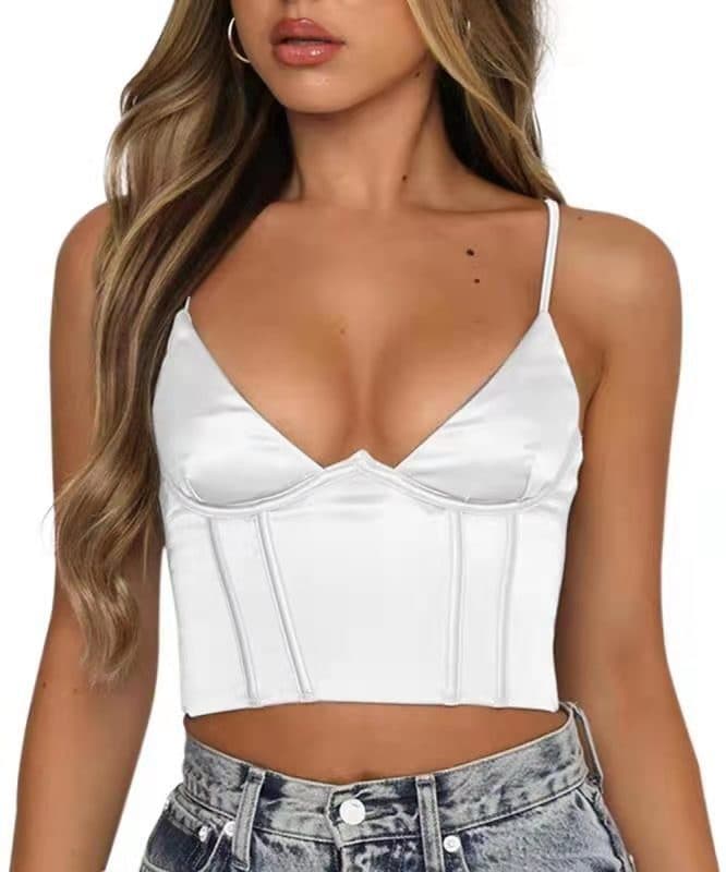 Neck Floral Tanks Camis Sexy Bustier Summer Tube Crop Tops Festival