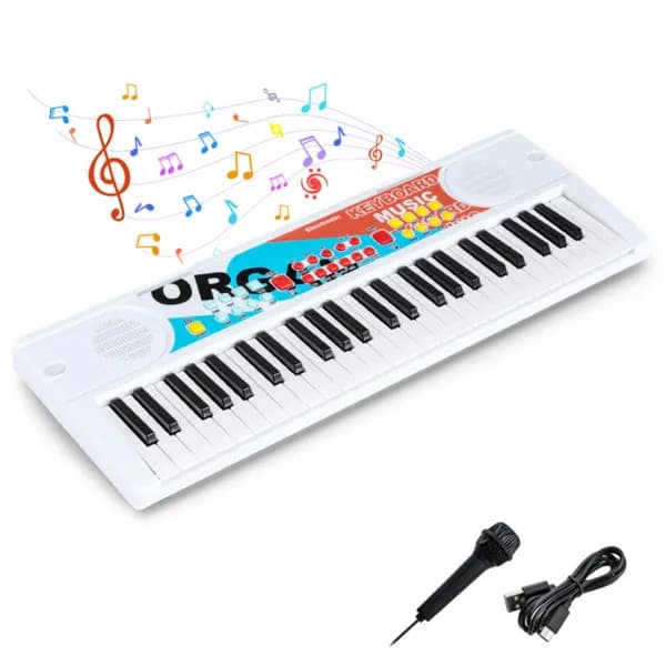 49 keys kids electronic keyboard with microphone, 8 tones & rhythms