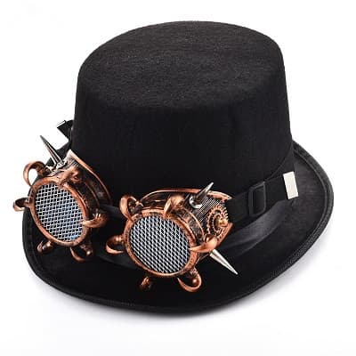 Steampunk Rivet Glasses Top Hat Goth Punk Magic Hat Retro Clothing
