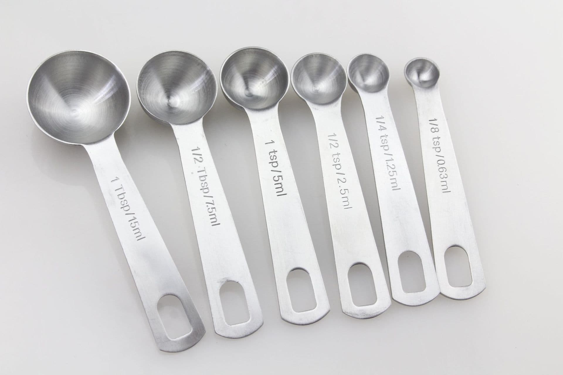 Stainless steel kitchen seasoning measuring spoons