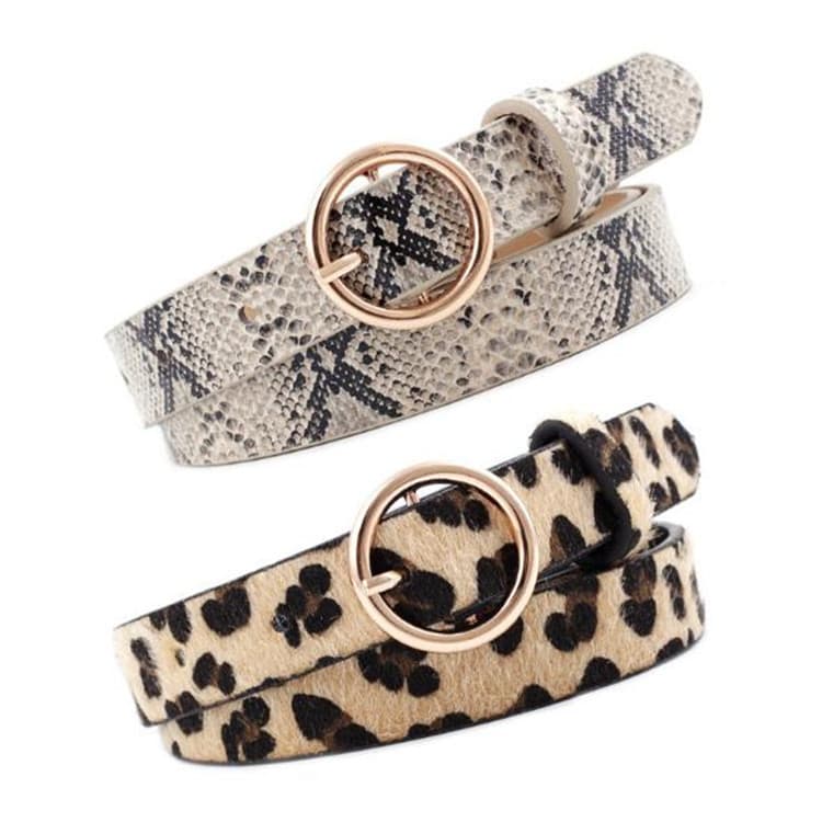 Round button leopard zebra SNAKE BELT
