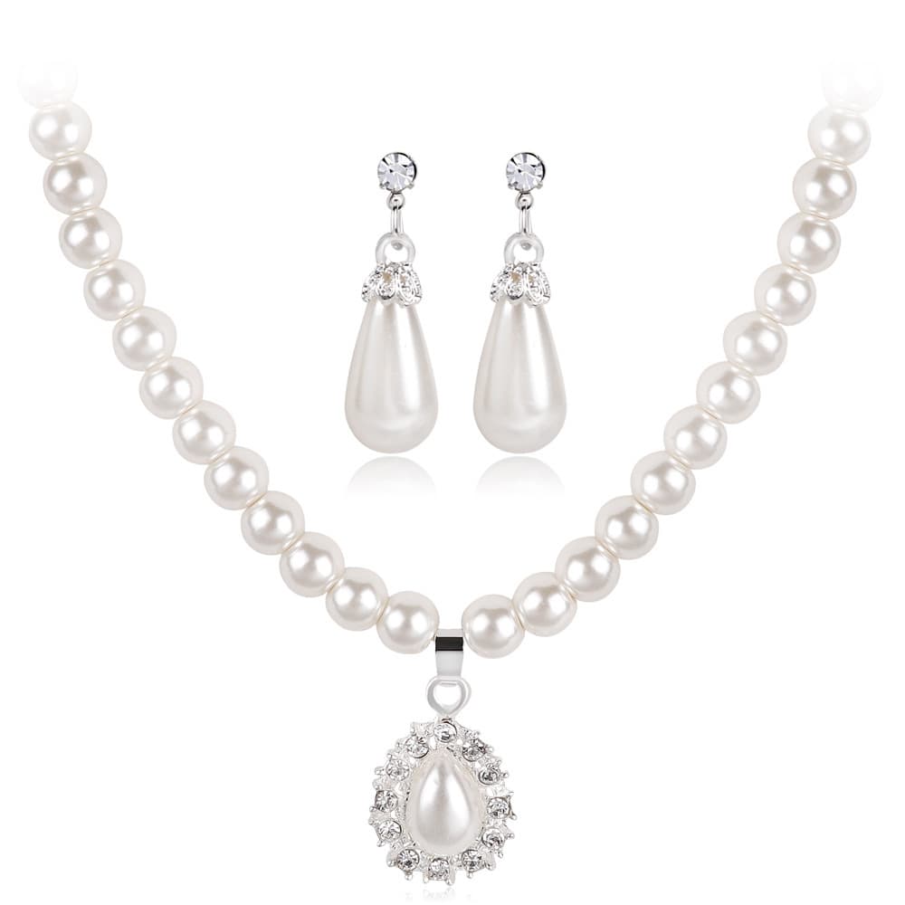 Parure gouttes de perles