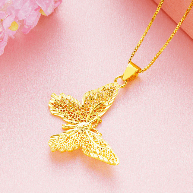 Butterfly pendant chain necklaces