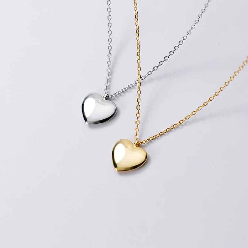 Collier cœur émaillé