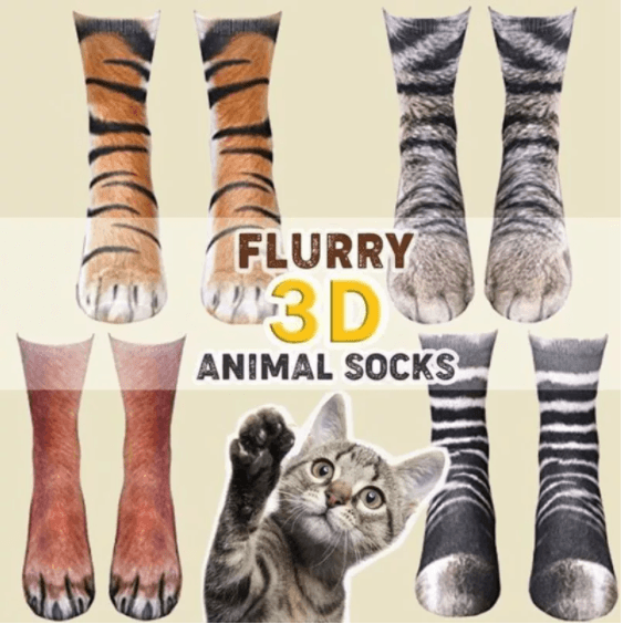 3D Animal Paw Socks Cute Cat Claws Unisex Long