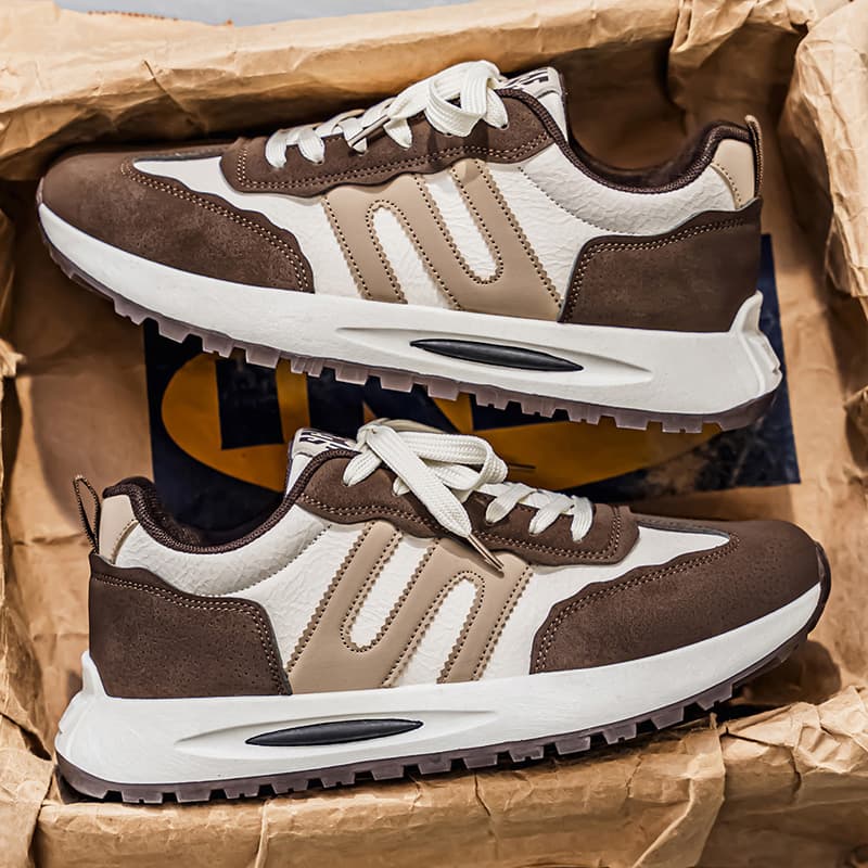 Men's retro cortez sneakers, leather running shoes, lightweight soft