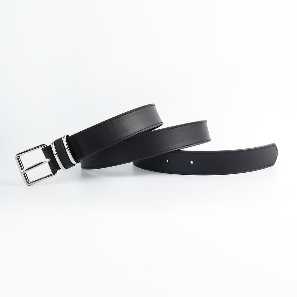 Men's and women's belts simple casual retro belt metal square silver