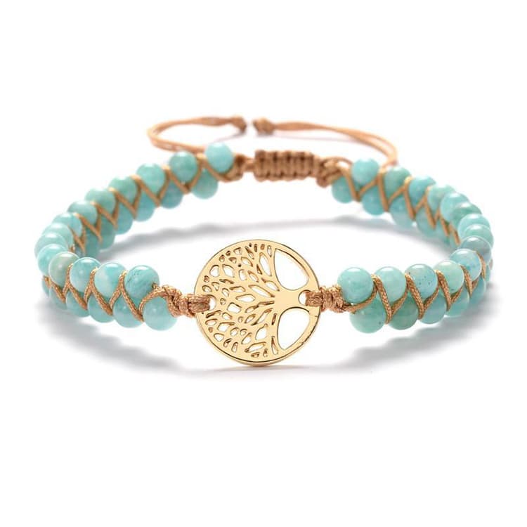 Tree Charm Bracelets African Japser String Braided Yoga Handmade