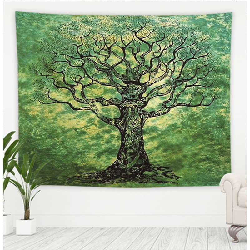 Nature wall tapestry tree forest starry sky psychedelic carpet cloth