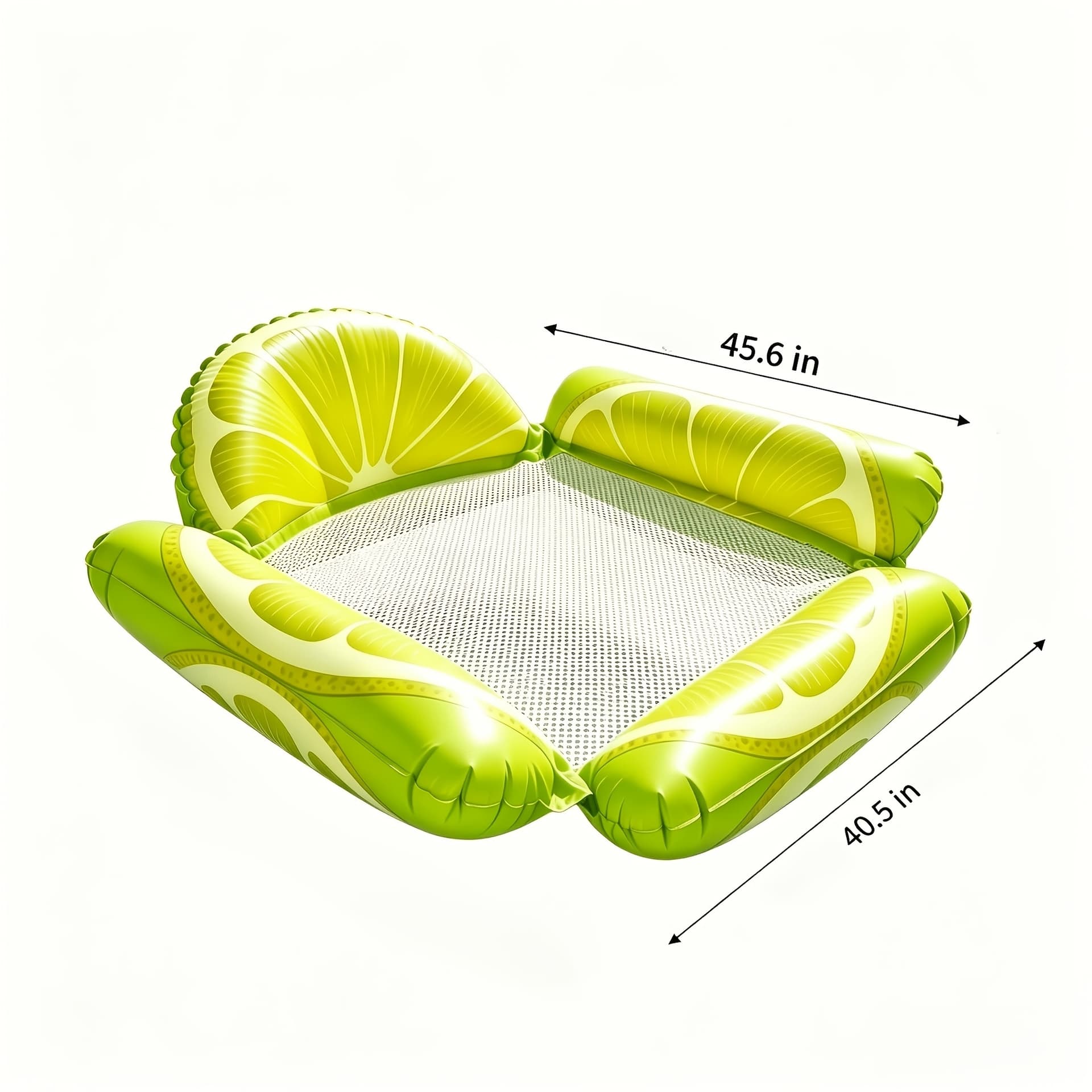 Photo-Ready inflatable water lounger, bright stylish fruits