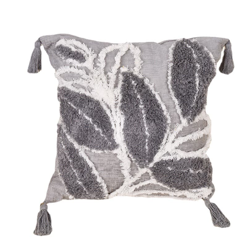 Housse de coussin feuille tuftée