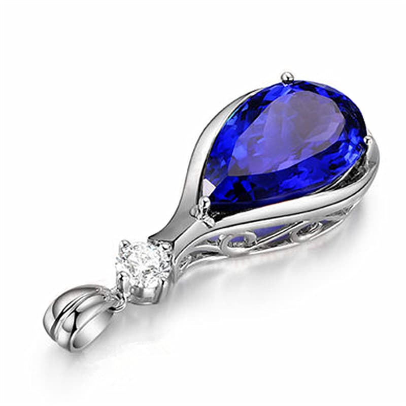 Angel eyes blue crystal sapphire tanzanite pendant necklaces