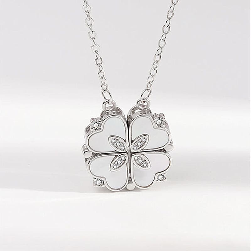 Collier trèfle émaillé