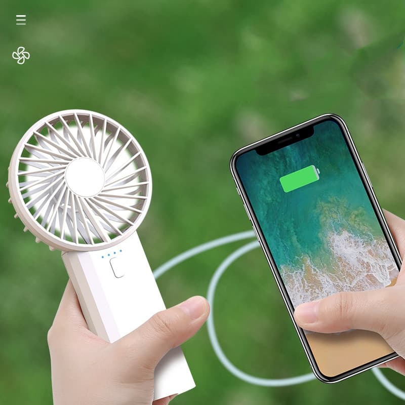 Ventilateur à main double hélice et batterie
