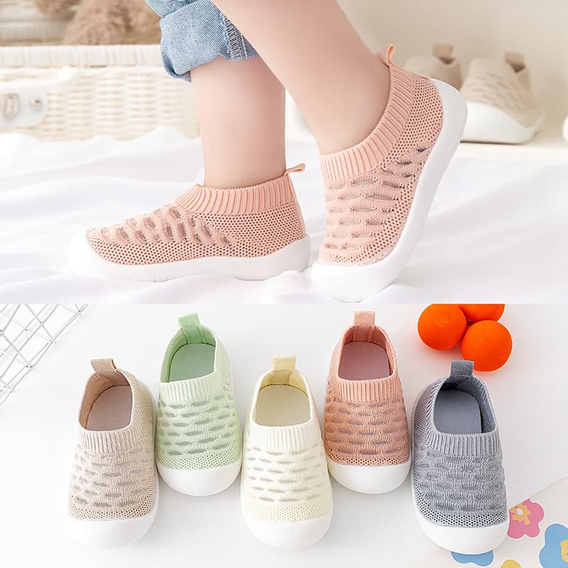 Baby toddler shoes soft sole fly knit mesh surface breathable
