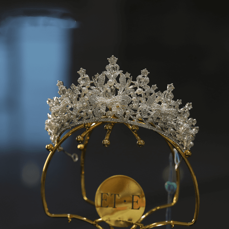 Wedding dress silver forehead crown temperament luxury rhinestone
