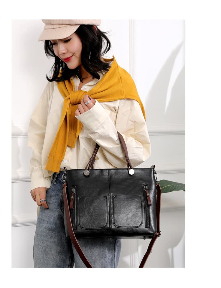 Retro Large-capacity Handbags Simple Crossbody Shoulder Bags For Women