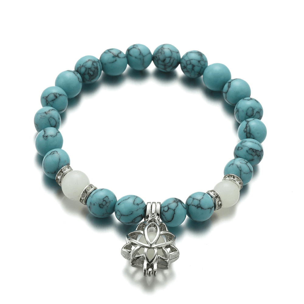 Energy Luminous Lotus Natural Stone Bracelet Yoga Healing Glow In