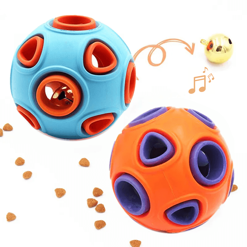 Dog Rubber Ball With Bell Sound, 2-Pack, Interactive Pet Chew Toy