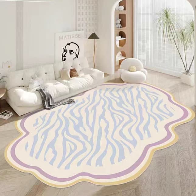 Bedside rug mat home use cream floor mat