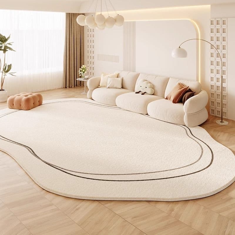 Cream colored Stain-resistant and easy to maintain cashmere look rug