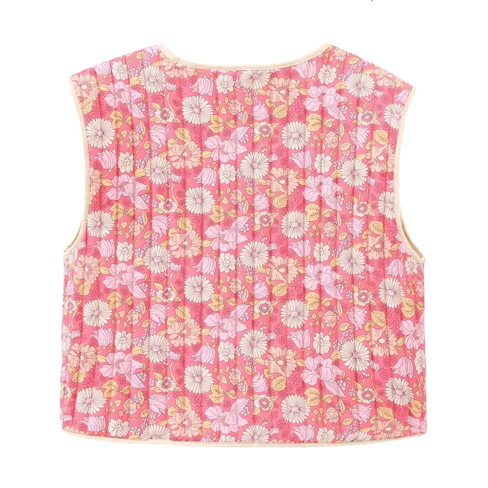 Autumn small floral Double-sided wear cotton vest
