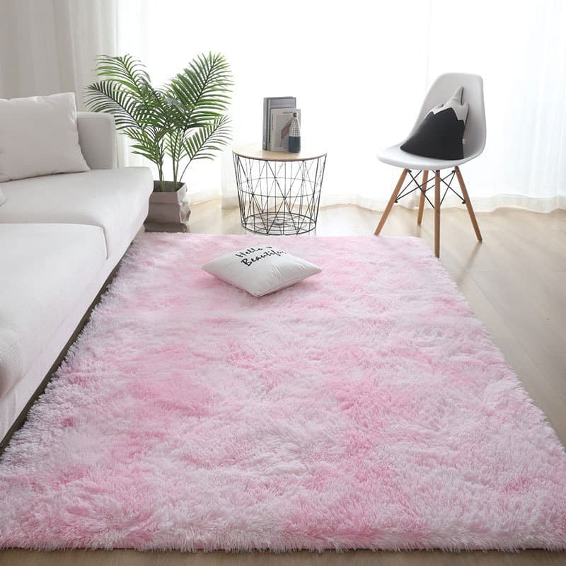 Silk hair Tie-dyed carpet plush living room bedroom and household