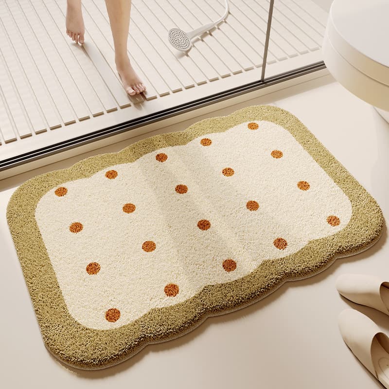 Thickened plush Water-absorbent bathroom floor mat