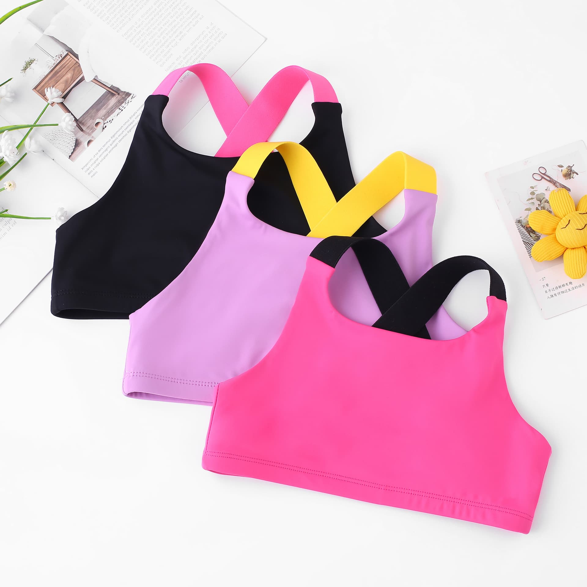 Girls dancewear yoga & fitness cropped tank top